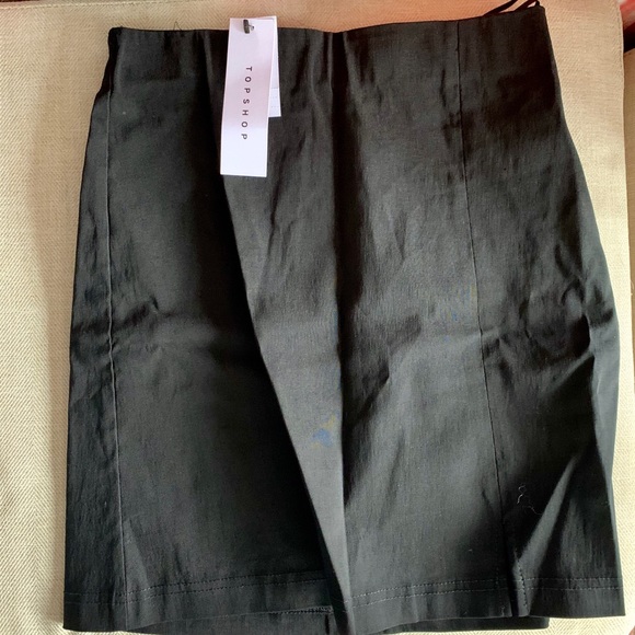Topshop black notched mini skirt NEW - Picture 2 of 7